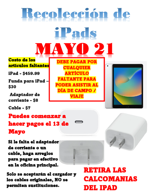 recoleccion de iPads Mayo 21